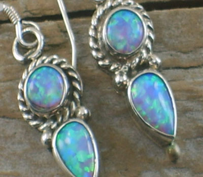 Earrings Native American Opal Dangle